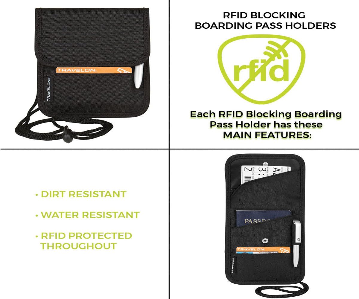 Travelon Folding ID and Boarding Pass Holder, Black, One Size