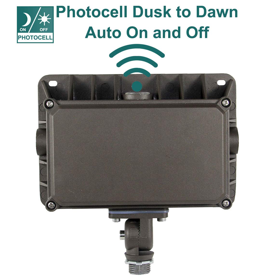 kadision LED Flood Light Outdoor with Dusk to Dawn Photocell, 50W 6500LM IP65 Waterproof Adjustable Knuckle Mount LED Flood Lights 5000K 100-277V ETL