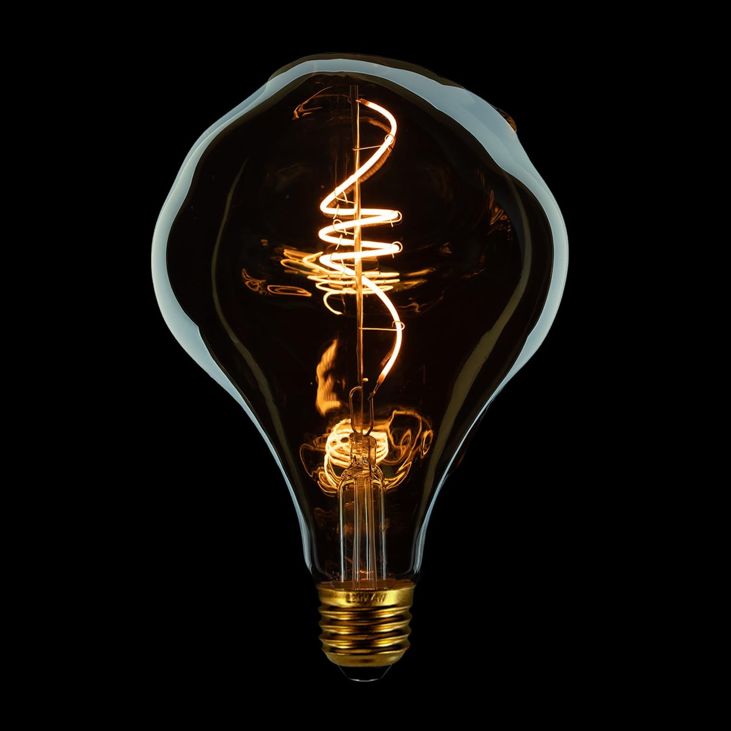 BollyLite G40 LED Edison Bulb, Smoke Gray Hand-Blown Hard Glass, 4W (25W Incandescent Equivalent), 110-130V, E26, 2000K Warm Yellow Light, 200LM