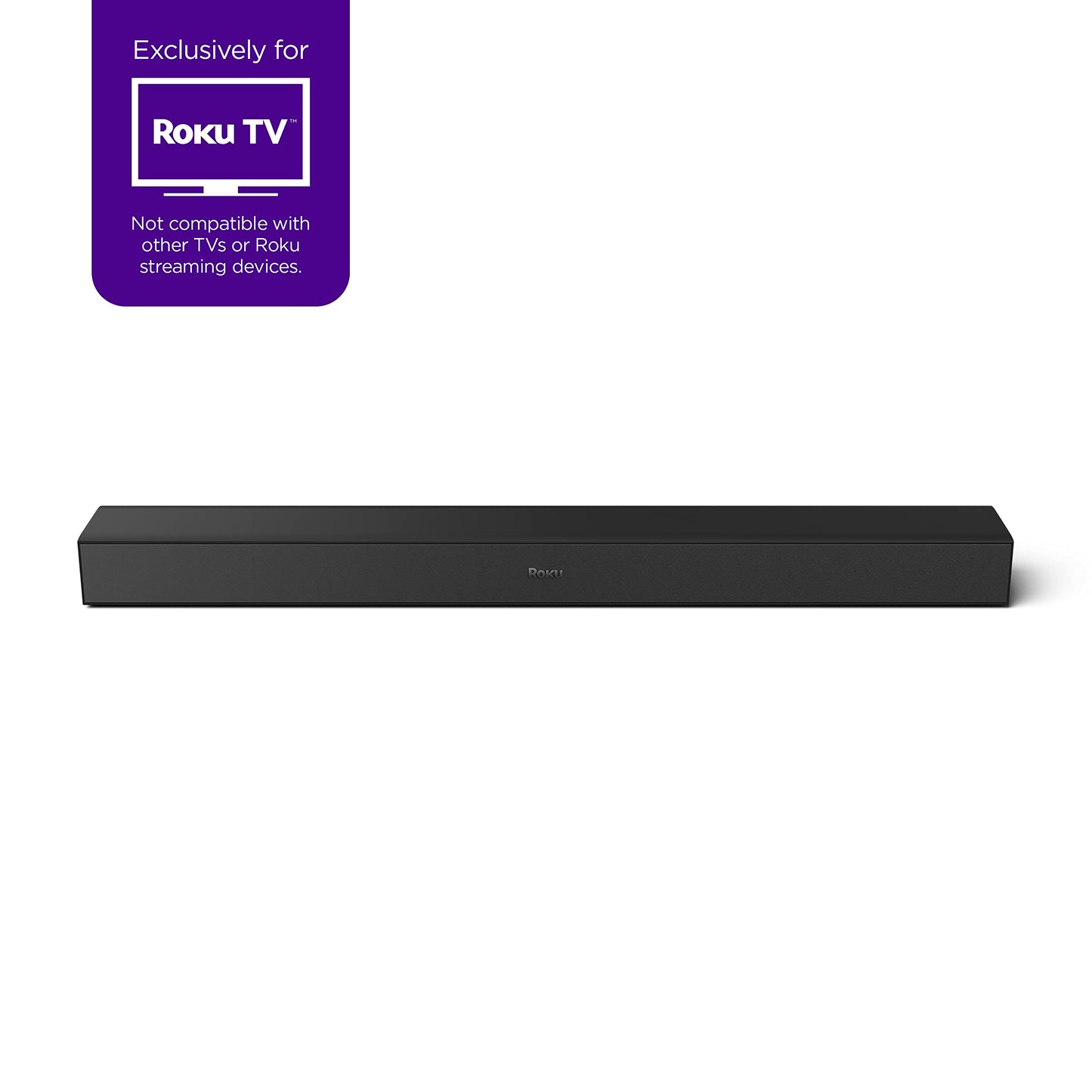 Roku TV Wireless Soundbar 2023 | Soundbar Exclusively for RokuTV with Enhanced Stereo Sound, Clear Dialogue, and Simple Wireless Setup,Black (Renewed)