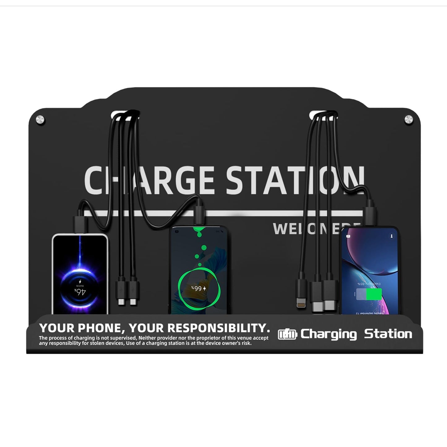 Wall Mounted Cell Phone Charging Station Mobile Phone Charging Station | Fast Charging 8 Device | Compatible with iphone ipad Smartphone Tablets Port
