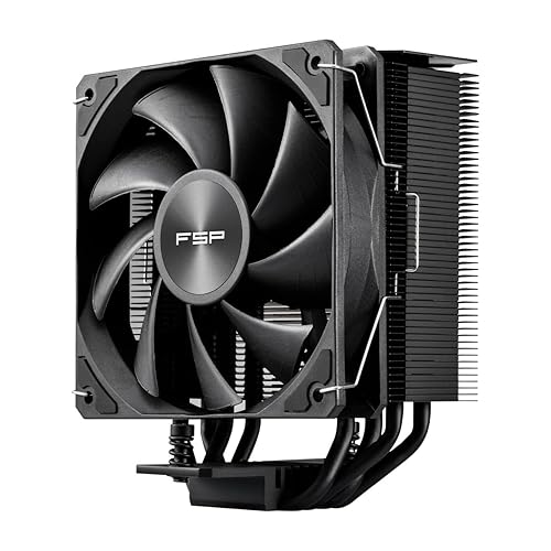 FSP NP5 Air CPU Cooler, 120mm Quiet Fan, 4 Heat Pipes, LGA 1851/1700/1200, AM4/AM5 (NP5-Black)