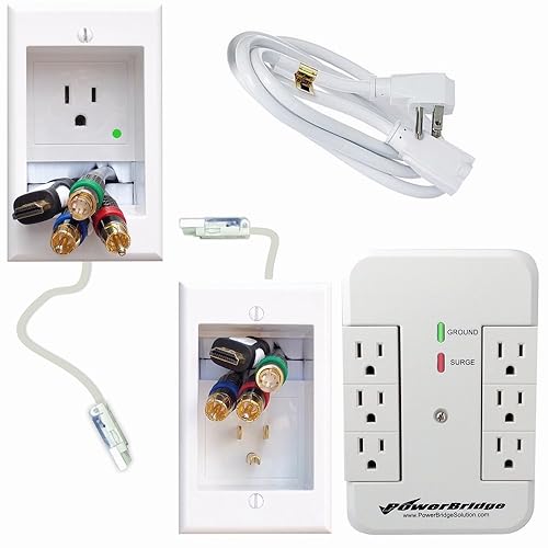 PowerBridge Solutions In Wall Cable Management PowerBridge ONE-CK-SP with PowerConnect for Wall-Mounted Flat Screen LED, LCD, and Plasma TV's