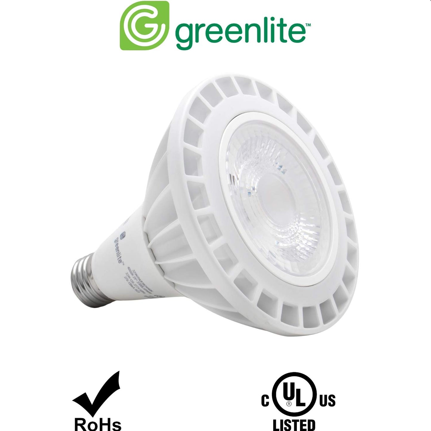 Greenlite 32W LED PAR38 Flood Light Bulb, 250W Equivalent, 3300 Lumens, 4000K Cool White, E26 Medium Base, 120V/277V (1 Pack)
