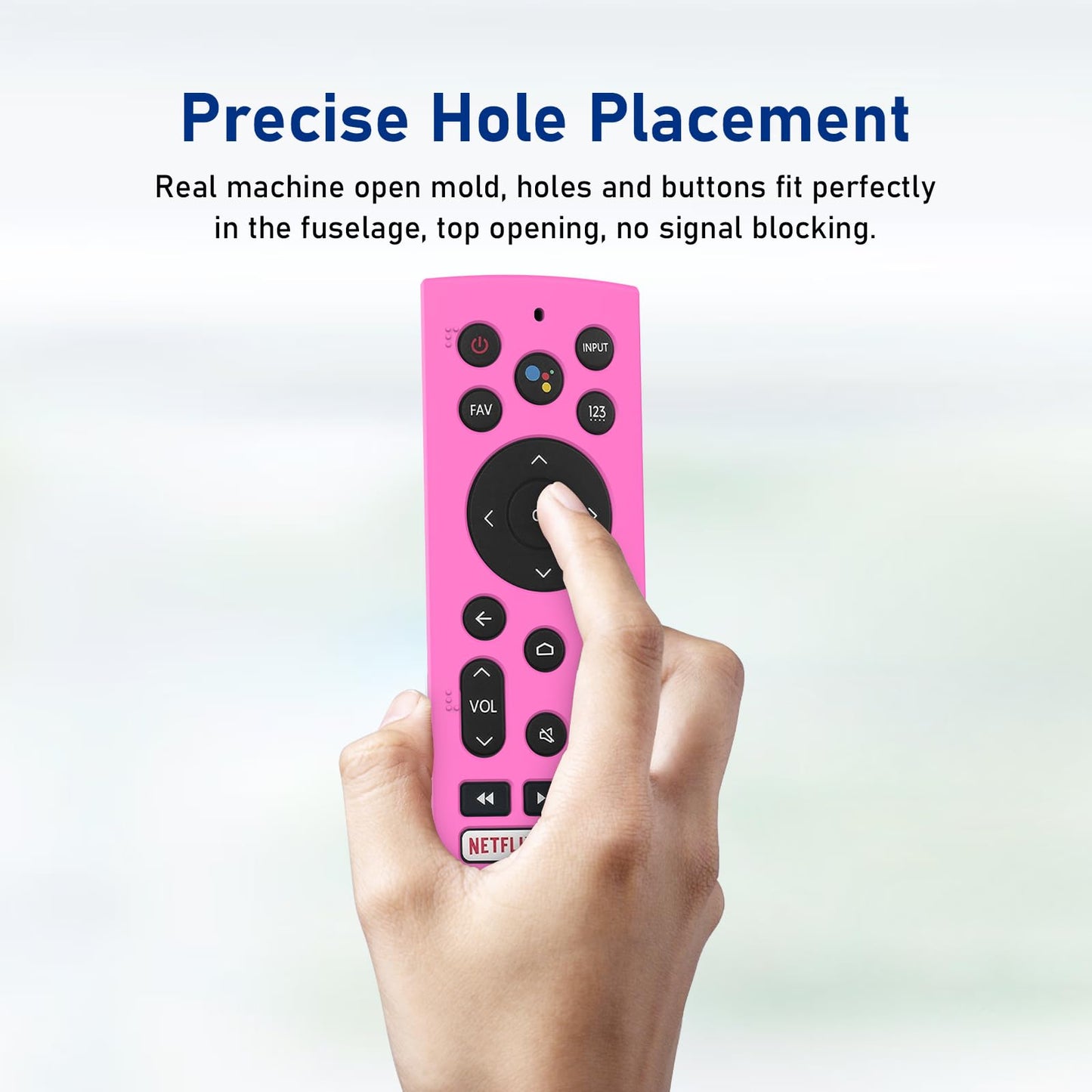 JCMOYUTY Silicone Case Cover for Voice Remote ERF3A90 for U7G U8 U9G Series 4K ULED, Glow Hot Pink Sleeve