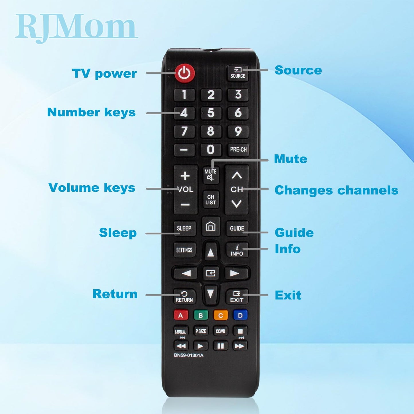 Replace Remote for Samsung TV UN43NU6950F UN50NU6950F UN55NU6950F UN65NU6950F