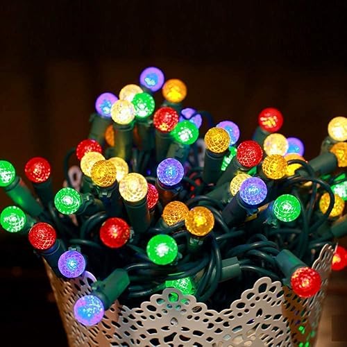 18.6Ft 50 LED Colorful Mini Globe String Lights G12 Ball Christmas Tree Lights for Small Tree Crafts Garden Fence Holiday Indoor and Outdoor