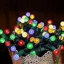 18.6Ft 50 LED Colorful Mini Globe String Lights G12 Ball Christmas Tree Lights for Small Tree Crafts Garden Fence Holiday Indoor and Outdoor