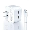 IEFUU 35W Dual USB-C Port Compact Power Adapter Compatible with iPhone 16 Charger Adapter 15/14/13/12 Pro Max Plus Mini/AirPods Wall Charger Type C