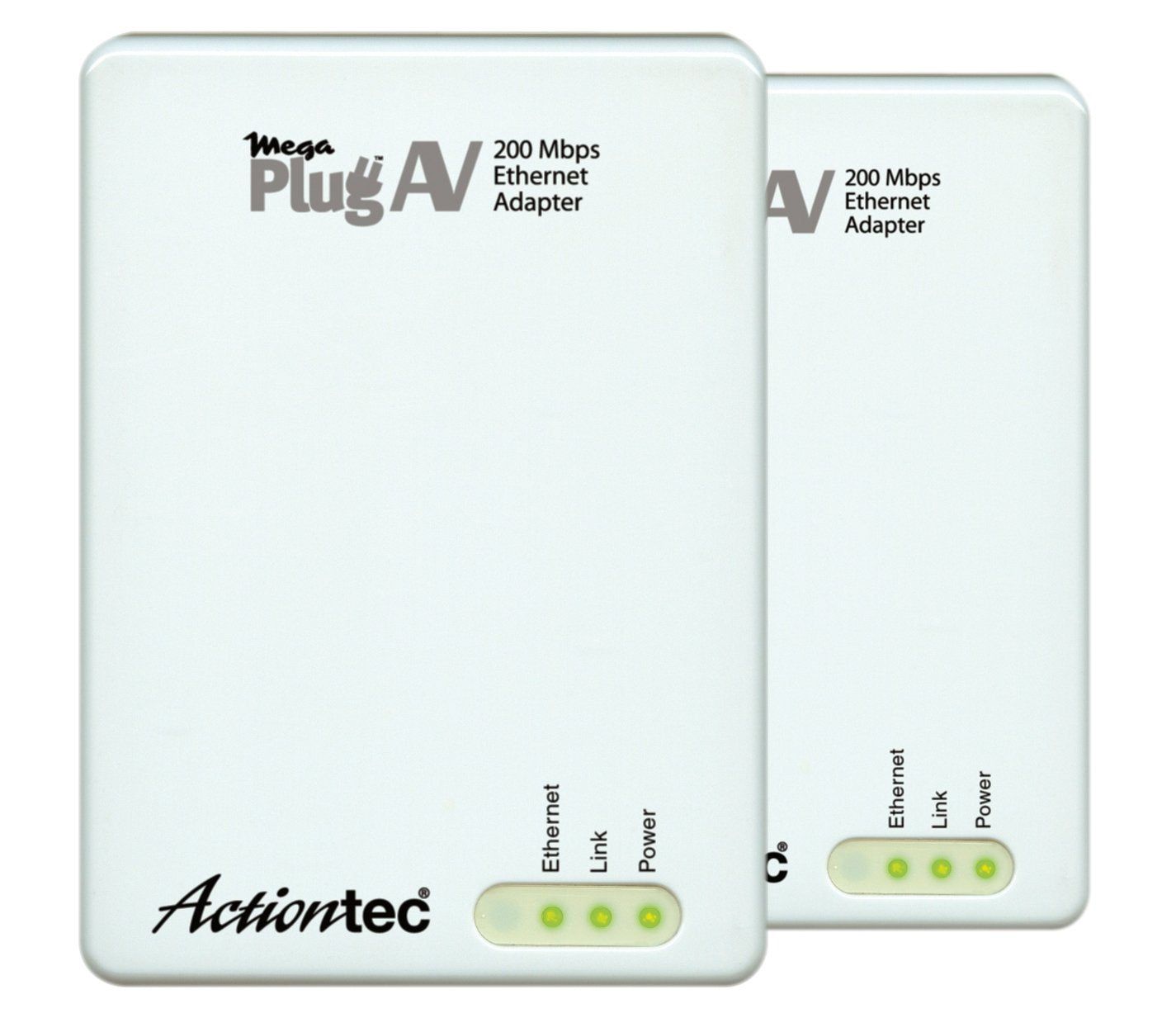 Actiontec MegaPlug A/V 200 Mbps Powerline Network Adapter Kit (White)