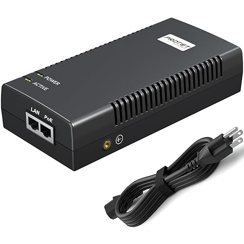 PROCET Gigabit PoE Injector 90W IEEE802.BT PoE Power Injector with 6KV Surge Protection for HD PTZ AI Camera, CCTV/IP Camera, UniFi U6 Enterprise