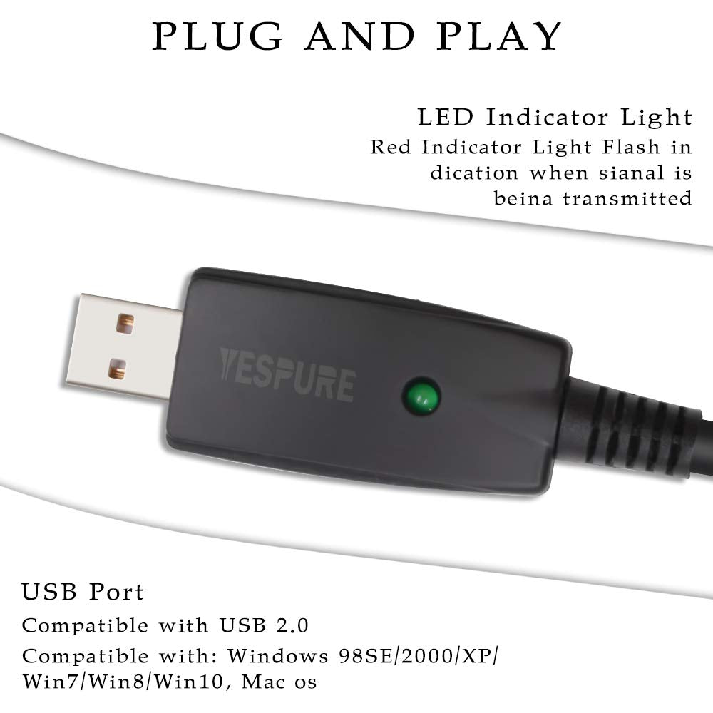YESPURE USB Microphone Cable for Instruments Recording USB Male to XLR Female Mic Link Converter Cable Studio Audio Cable Connector Cords Adapter