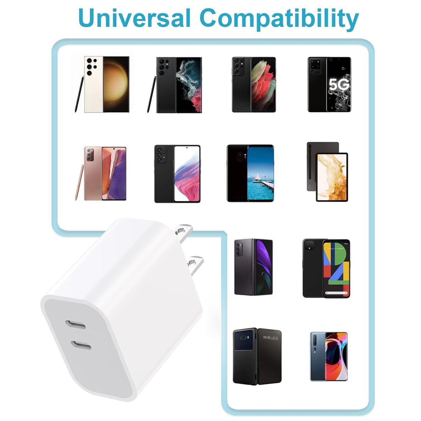 ZOVARIN USB C Charger Block Fast Charging,Charger Adapter,4 Pack Type C Wall Charger with 6FT Fast Charging Cable for iPhone 17/17 Plus/17 Pro