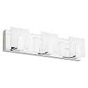Aipsun 3 Lights Modern LED Vanity Light for Bathroom Frosted White Acrylic Chrome Up and Down Bathroom Wall Light Fixtures Over Mirror(White Light
