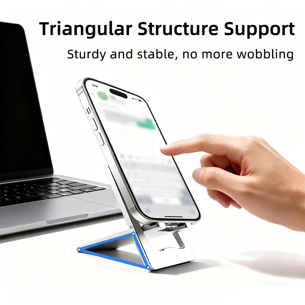 JYWYBF Durable Aluminum Phone Holder with Bottle Opener, Flat iPhone Stand for Desk, Cell Phone Stand for Travel Essentials & Office Accessories