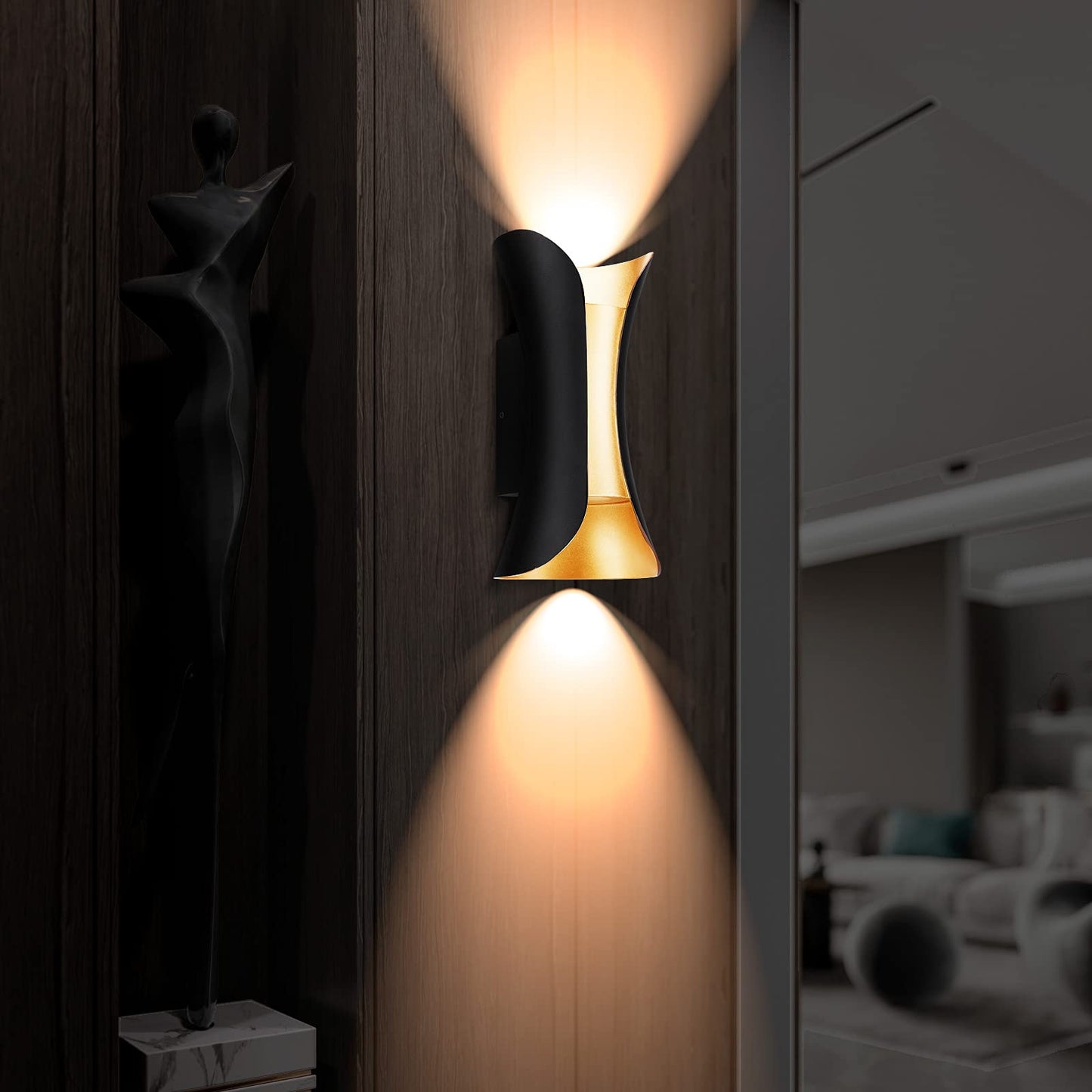 SOKHNA Modern LED Outdoor Waterproof Wall Lamp 14W 3000K,Outdoor Porch Wall LampWaterproof Exterior Lights Fixture Suitable