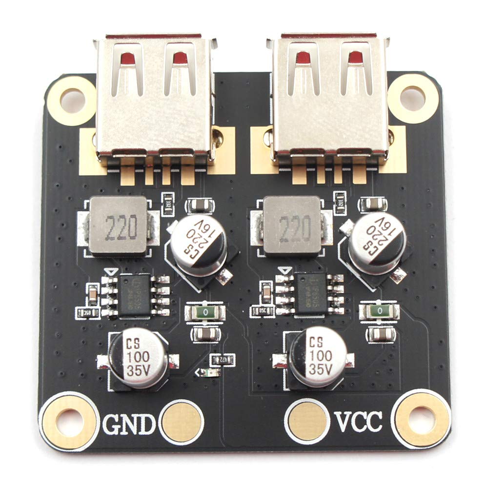 (2 Pack) JacobsParts 48W Dual USB QC 3.0 Fast Charge Step-Down Buck Module Power 12V 24V DC Input