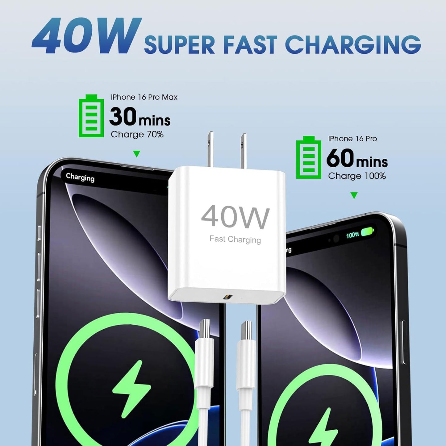 i Phone 17 16 Fast Charger, USB Charging Block, Type C Power Adapter with C to c Cable, Suitable for iPhone iPhone 17/17 Air/17 Pro Max/16/15 ?3 Pack?