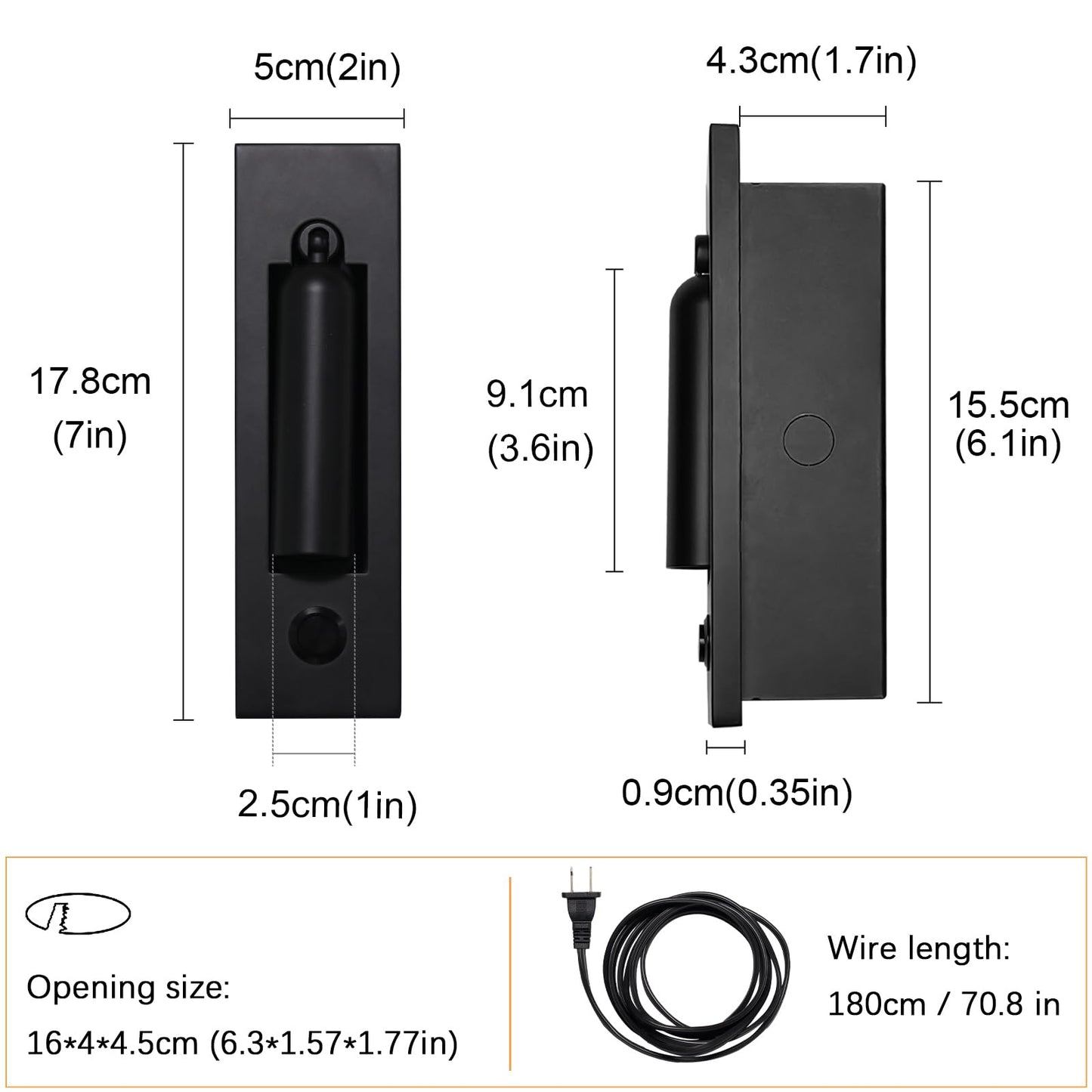 YFMYY Set of 2 Led Headboard Wall Light, 350°Rotation Portable Plug in Wall Sconce Hardwired, Bedside Reading Light Recessed Push Switch, Hotel Bed