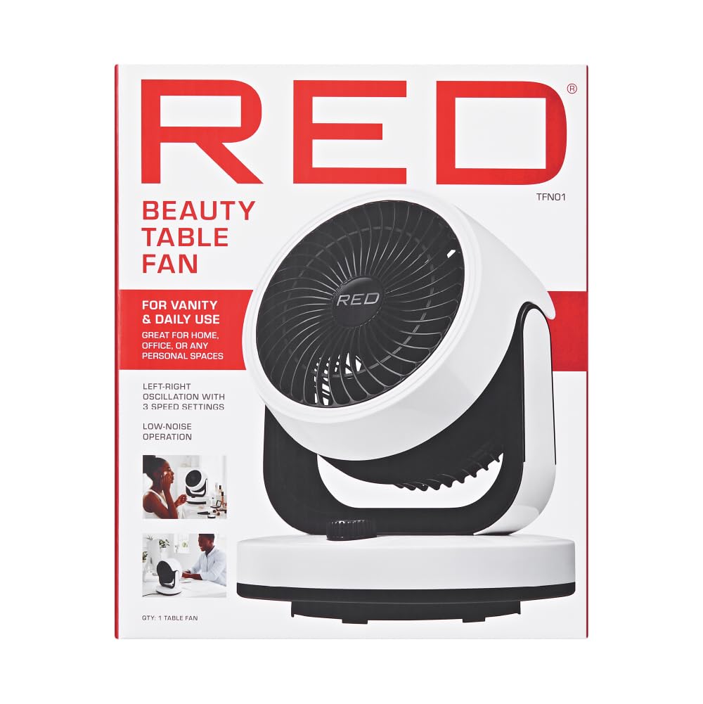 Red by Kiss Beauty Table Fan, Compact Air Circulator