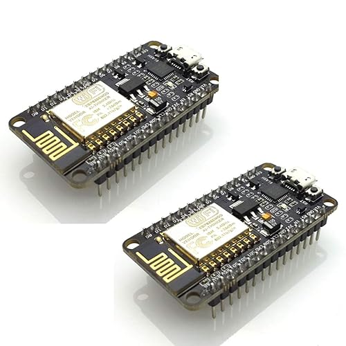 HiLetgo 2pcs ESP8266 NodeMCU CP2102 ESP-12E Development Board (Wi-Fi, USB) - Arduino Compatible, 1MB RAM, 80MHz CPU, 1M Flash, 2 Boards