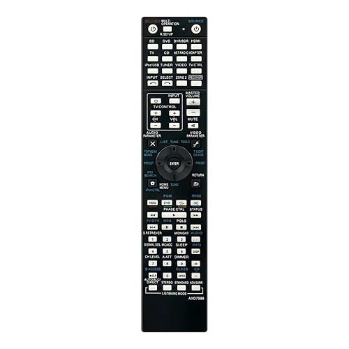 AXD7596 Replacement Remote Control for Pioneer AV Receiver in Living Rooms or Rooms, Replacement Models AXD7595 AXD7615, Replace Remote Compatible