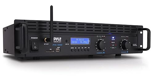 Pyle 2-Channel Rack Mount Power Amplifier with Bluetooth - 2000W Bridgeable with TRS XLR Input, Speakon Outputs, USB-A Input with MP3 Player, Bridge