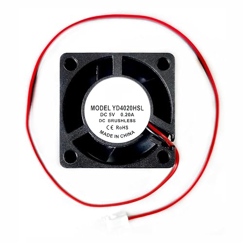DAKKZA 4020 5V 0.2A 7050RPM 9.13CFM 28DB Air Fan, 40mm x 40mm x 20mm, DC 5V 2-Pin XH2.54, PC, Gaming Console, Projector