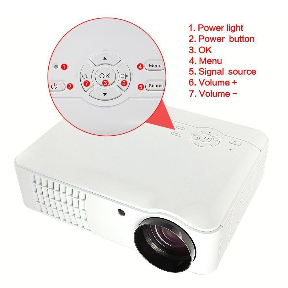 FAVI H4W LED LCD (HD 720p) Video Projector Kit, Includes 1 Item - Projector only - International Version - White