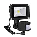 Z Motion Sensor Flood Lights Outdoor,10W Induction LED Lamp, IP65 Waterproof Spotlight,6500K LED Sensor Light,Security Light with US 3-Plug (Daylight
