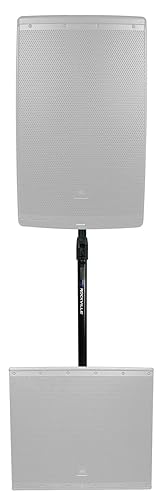 Rockville GASPOLE-B M20 Threaded Air Assist Subwoofer-Speaker Pole Mount Stand, 33.5"-55" Adjustable Height, 140 Lb Capacity, 35mm Diameter, for DJs