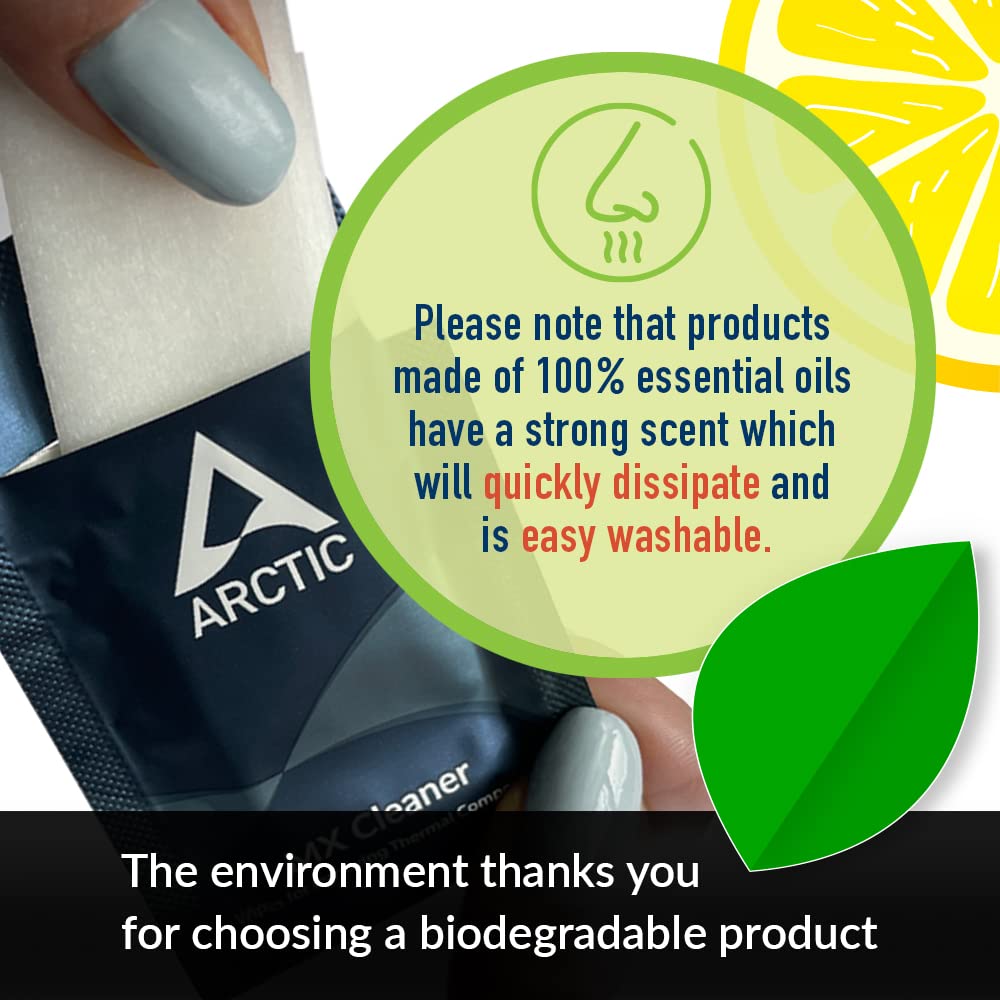 ARCTIC MX Cleaner (40 pieces) - Cleaning wipes for removing thermal paste, 11.5 x 11.5 cm, biodegradable