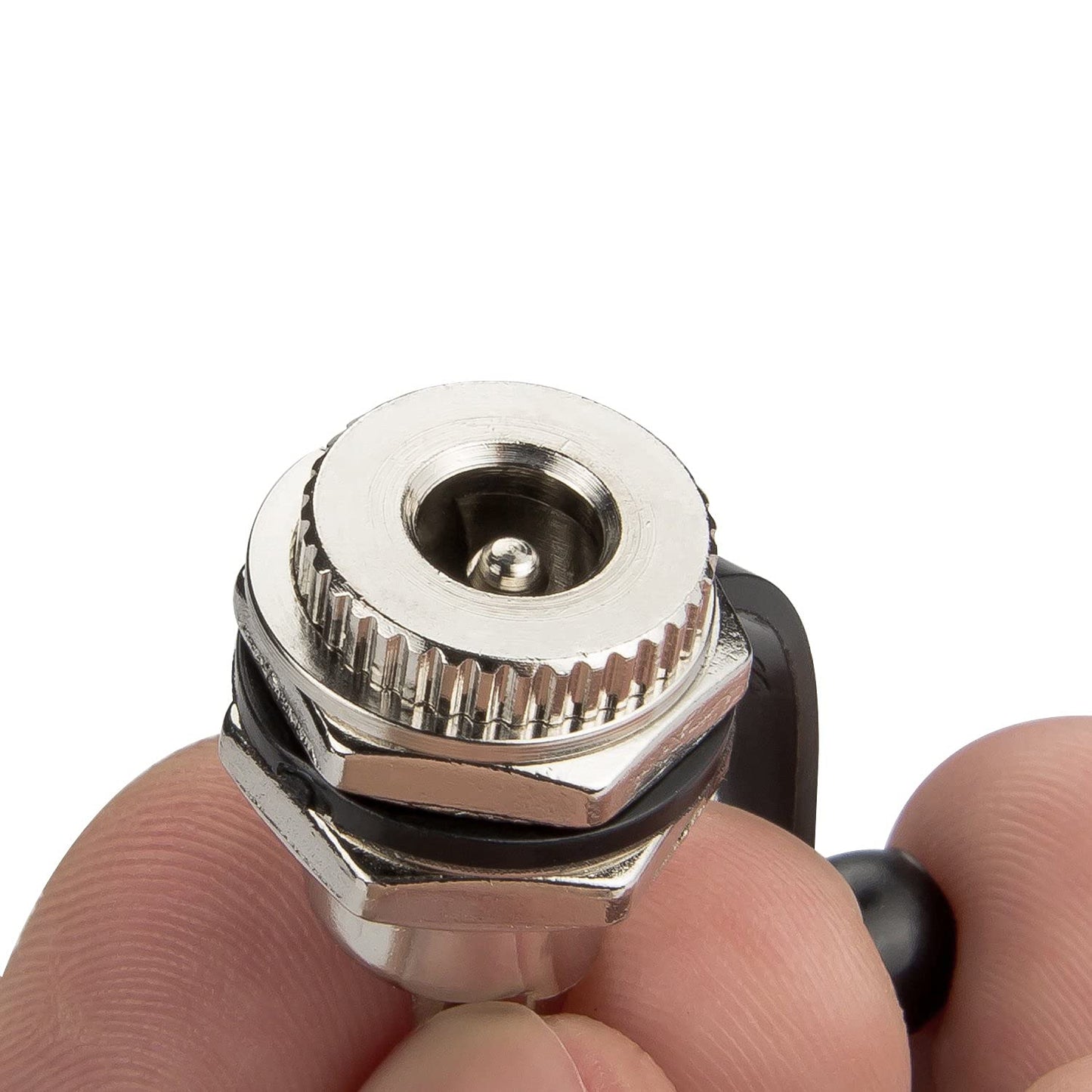 DIYhz 5.5 x 2.5mm DC Power Jack Socket Threaded Female Mount Connector Adapter with Dustproof Plug 5Pcs