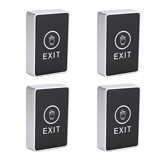 Touch to Exit Button for Door Access Control System LED Light 5 Contact Output Push Exit Switch Rectangle Shape 4pcs