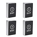 Touch to Exit Button for Door Access Control System LED Light 5 Contact Output Push Exit Switch Rectangle Shape 4pcs