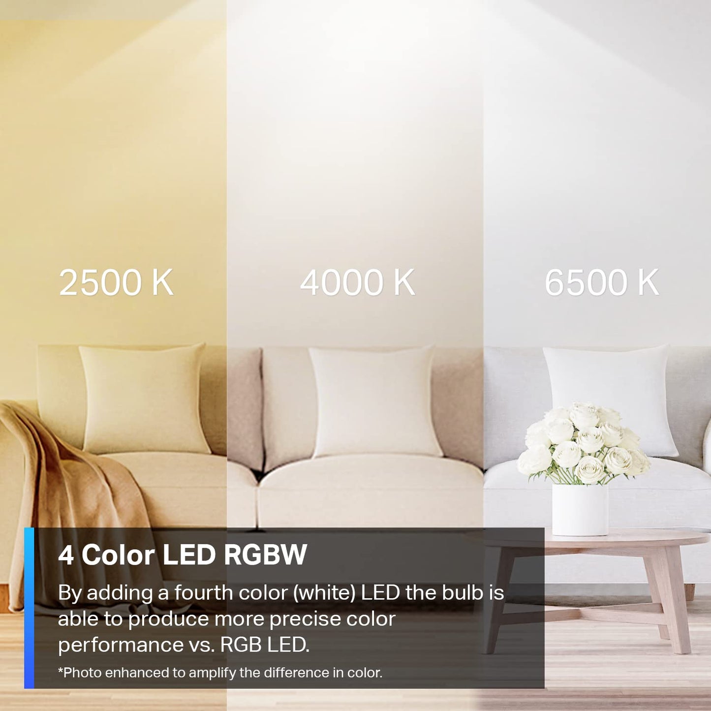 Tapo TP-Link Smart Light Bulbs, 16M Colors RGBW, Dimmable, Compatible with Alexa and Google Home, A19, 60W Equivalent, 800LM CRI>90, 2.4GHz WiFi only