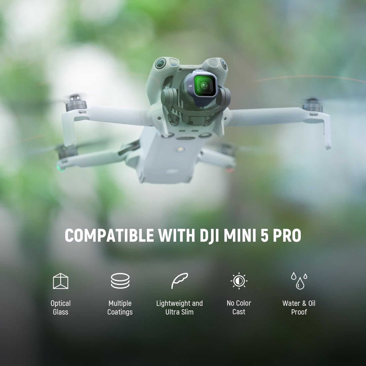 NEEWER UV Filter Compatible with DJI Mini 5 Pro Drone, Snap On Protective Filter Camera Lens Protector Multicoated Optical Glass Aerial Photography