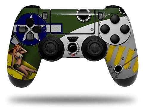 WraptorSkinz Decal Vinyl Skin Compatible with Sony PlayStation 4 Controller WWII Bomber War Plane Pin Up Girl (Controller NOT Included)