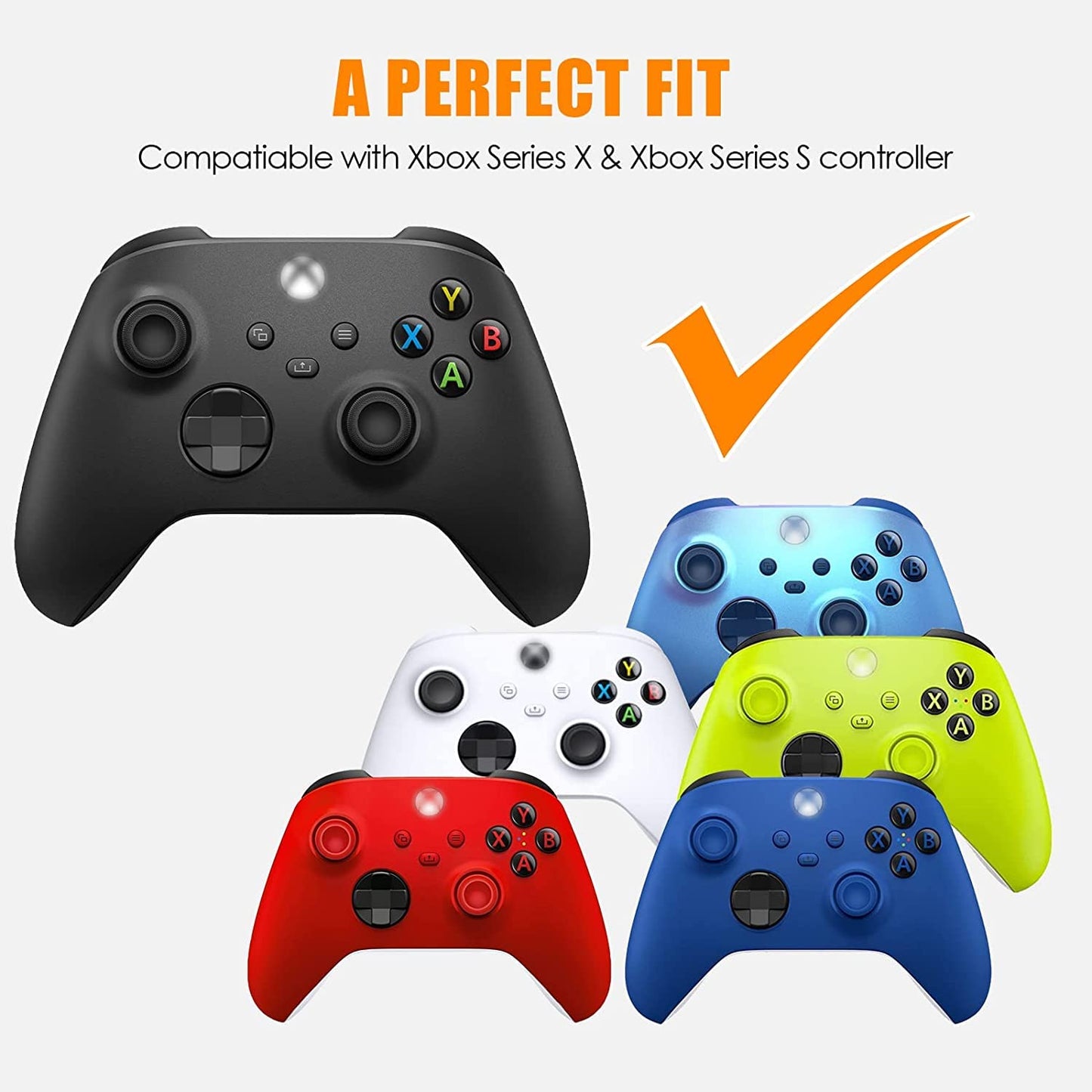 2 Pack Bumpers Replacement for Xbox One Series X/S Controllers, Black LB RB Button Repair Parts Compatible with Xbox Controllers