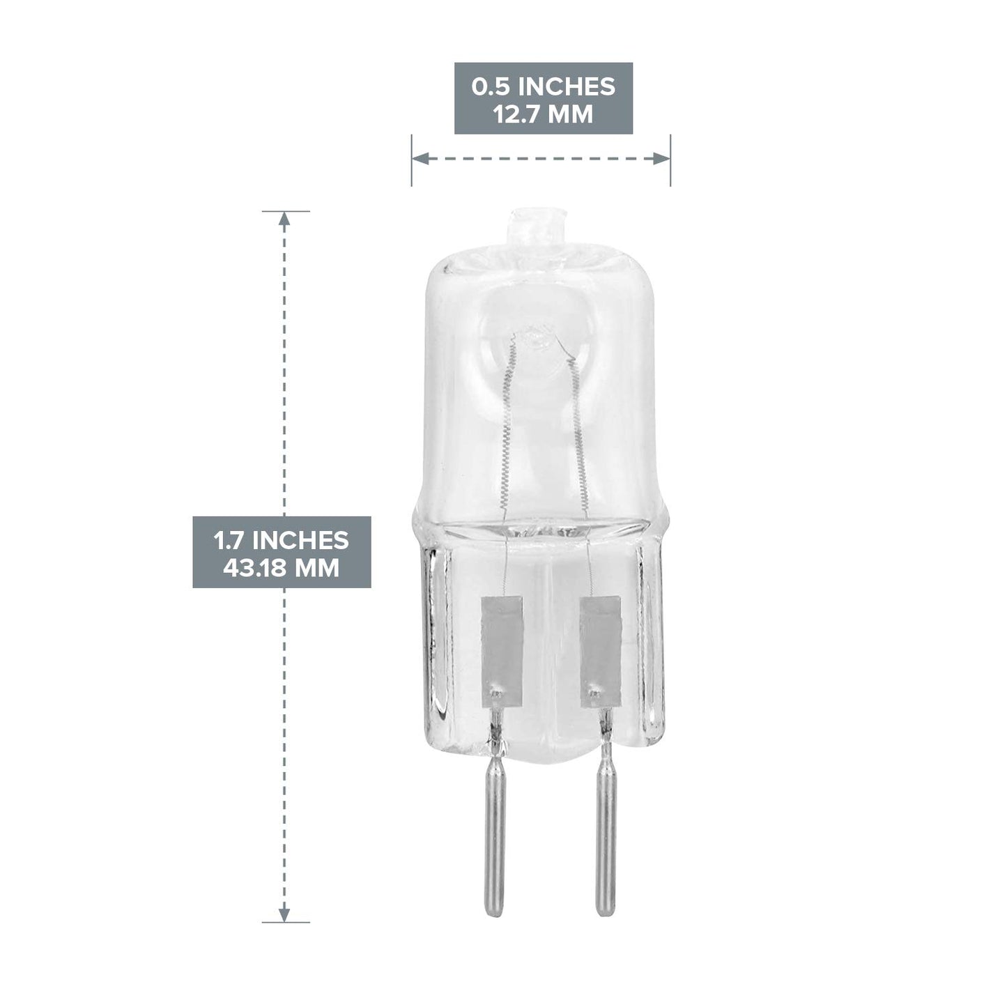 10 Pack Halogen Light Bulb Electric Oil Warmer Bulb Clear Lens Dimmable Q35/G5.3/CL/120V G5.3 JCD 35 Watt 120 Volt Replacement Candle Warmer Oven