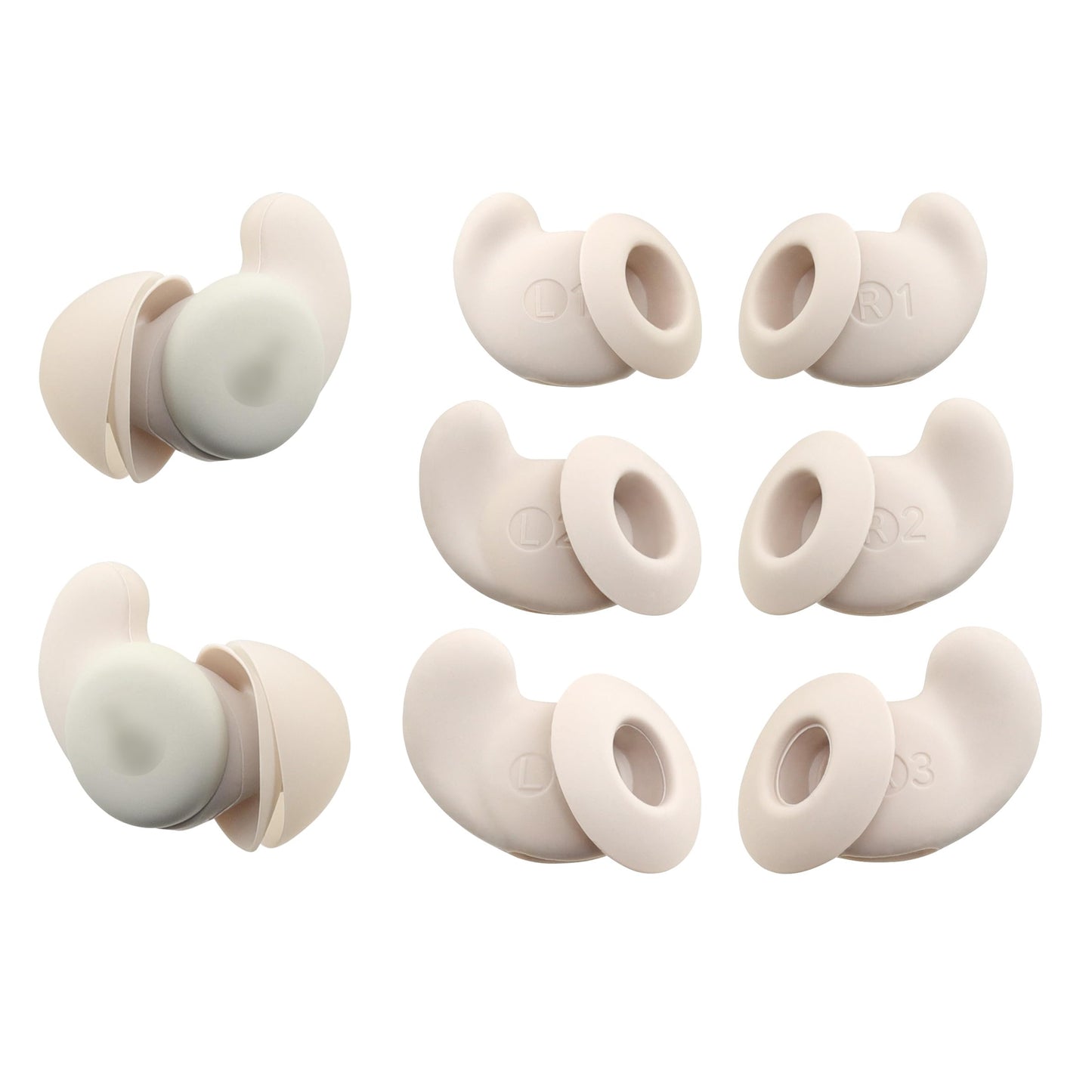 NANLANFAN Replacement Silicone Ear Wings for Soundcore Sleep A20 Earbuds, Anti Slip Ear Tips, 3 Pairs (Beige) (SML)