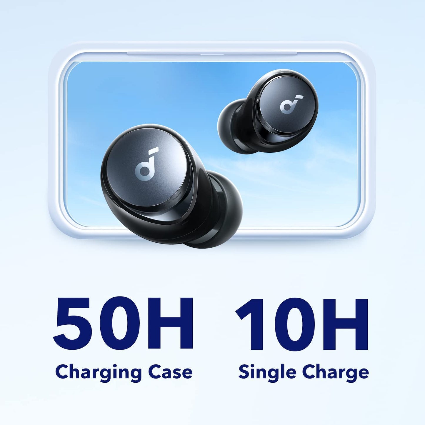 Soundcore by Anker Space A40 Auto-Adjustable Active Noise Cancelling Wireless Earbuds, Reduce Noise by Up to 98%, 50H Playtime, Hi-Res Sound