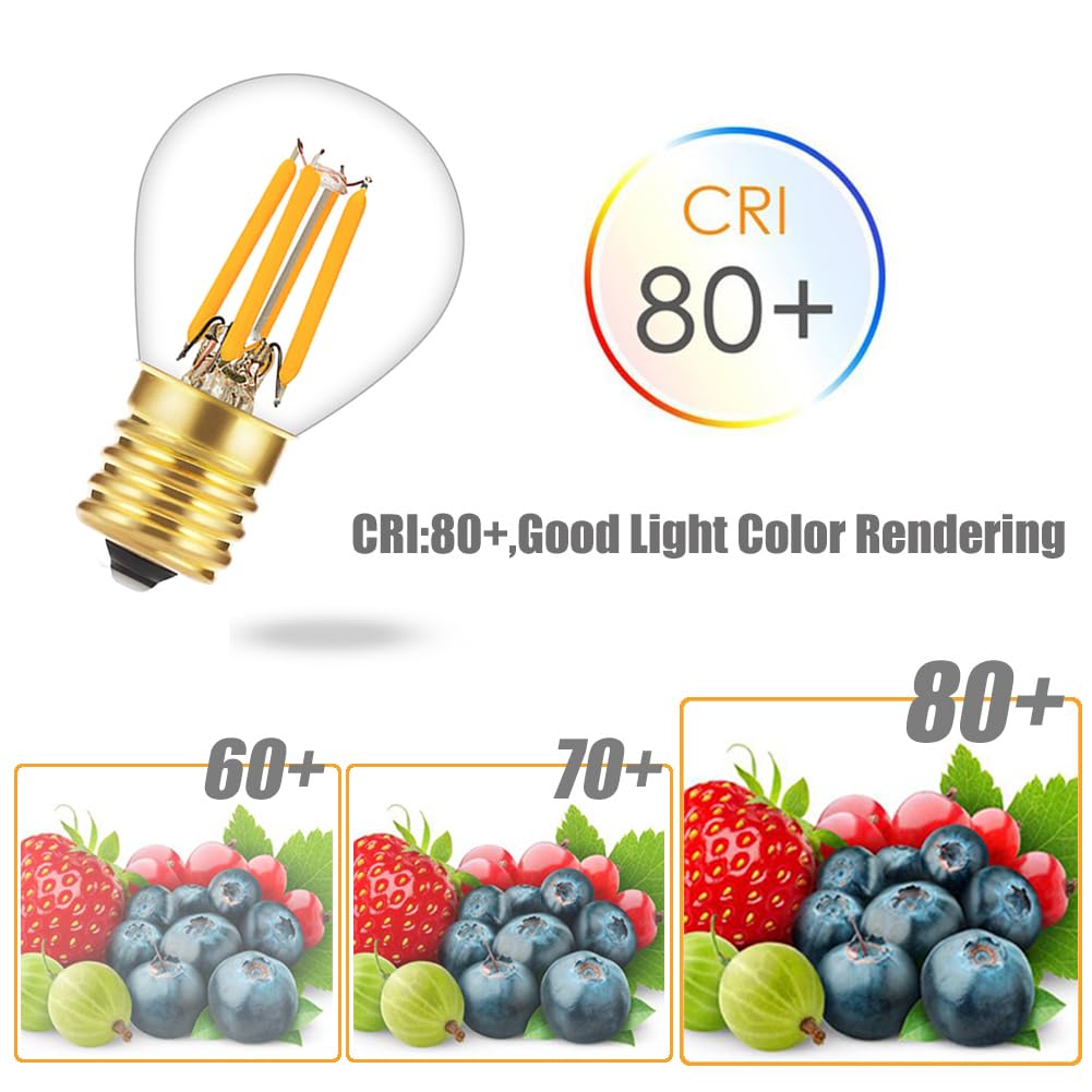 Tsunetani-S11 LED Bulb Filament 4W Equivalent to 40 Watt Incandescent Appliance Bulb- E17 Intermediate Base Mini Globe Light Bulbs 2700K Warm White