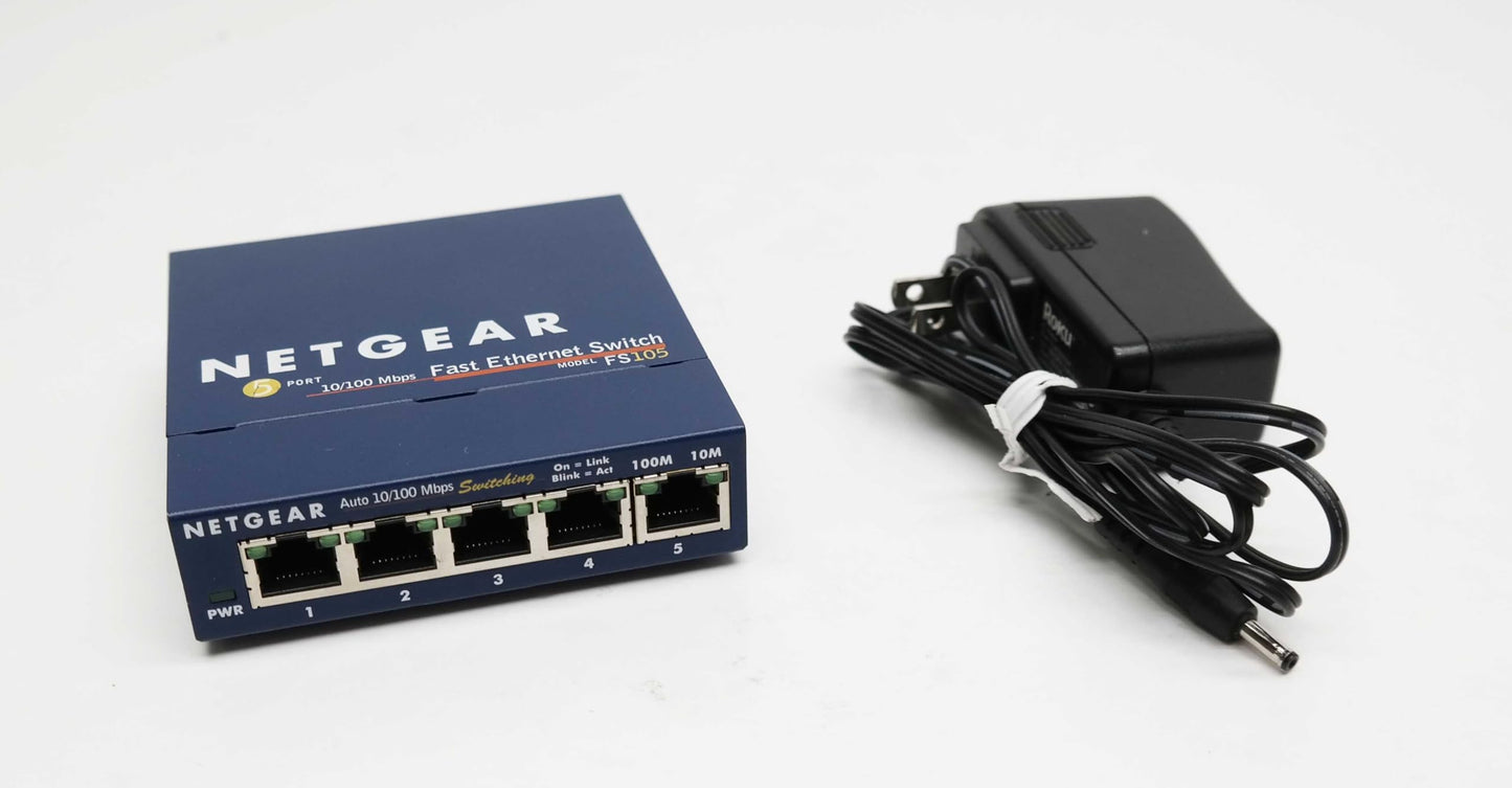 NETGEAR ProSafe FS105 5-port 10/100Base-TX Desktop Slimline Switch FS105NA