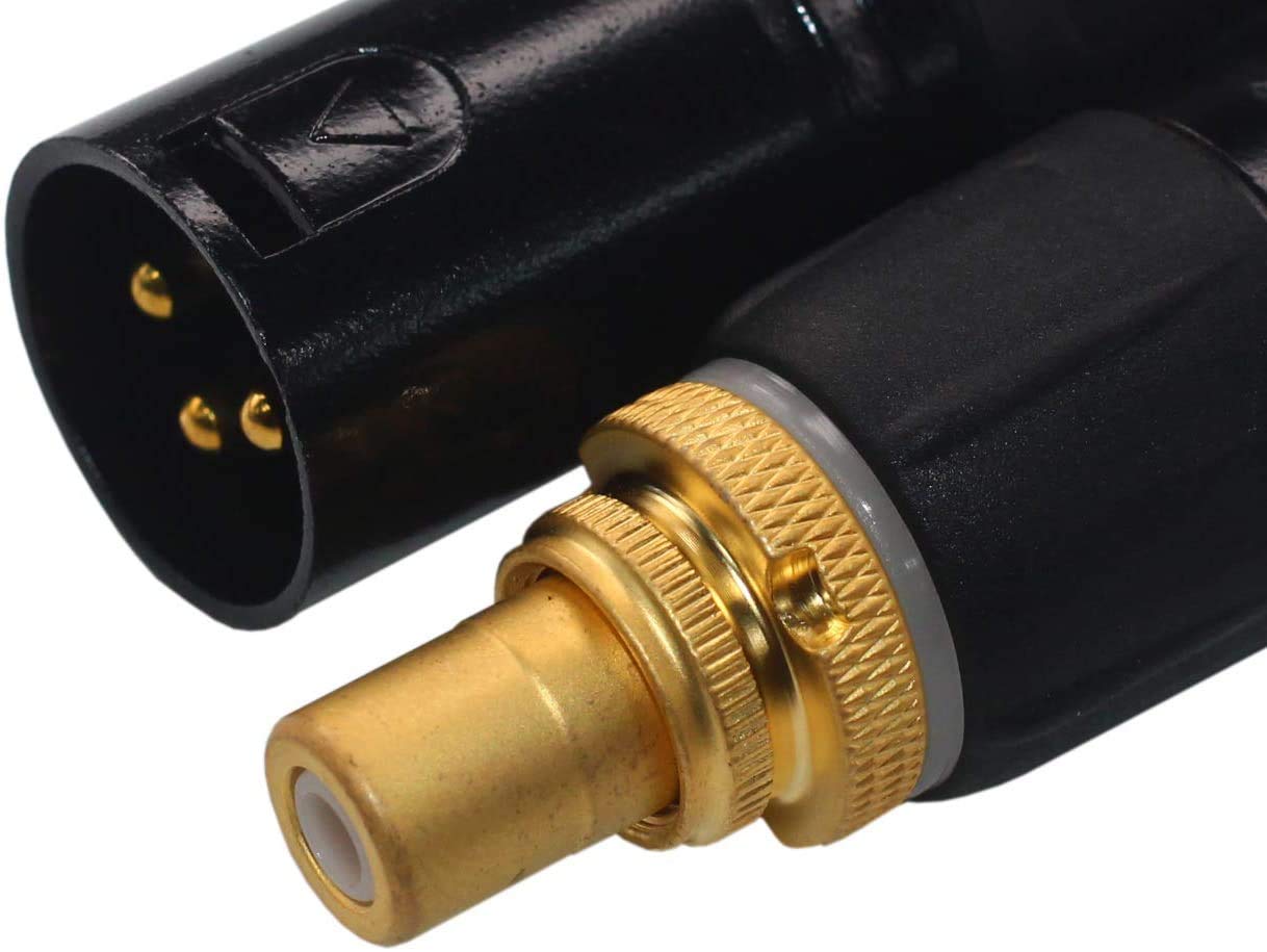 KK CV-C 3pin XLR Male to RCA Female Adapter, XLR to RCA Converter Gender Changer Audio Coupler Connector. CV-C (2 PACK)