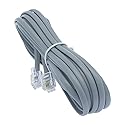Corporate Computer 14ft Heavy Duty RJ11 / RJ14 Silver Satin 4 Conductor Reverse Wired Telephone Line Cord by Corpco