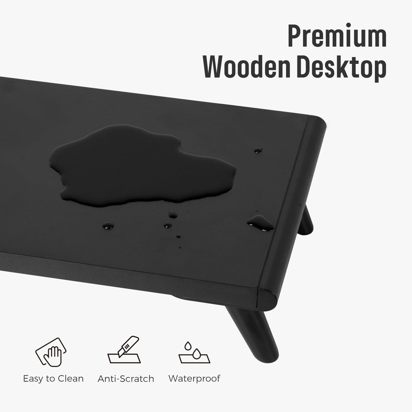 loukin Monitor Stand Riser for Desk, 22.4" x 8.3" Larger Computer Stand for Laptop, PC, Printer, Sturdy Desktop Computer Shelf with Non-Skid Rubber