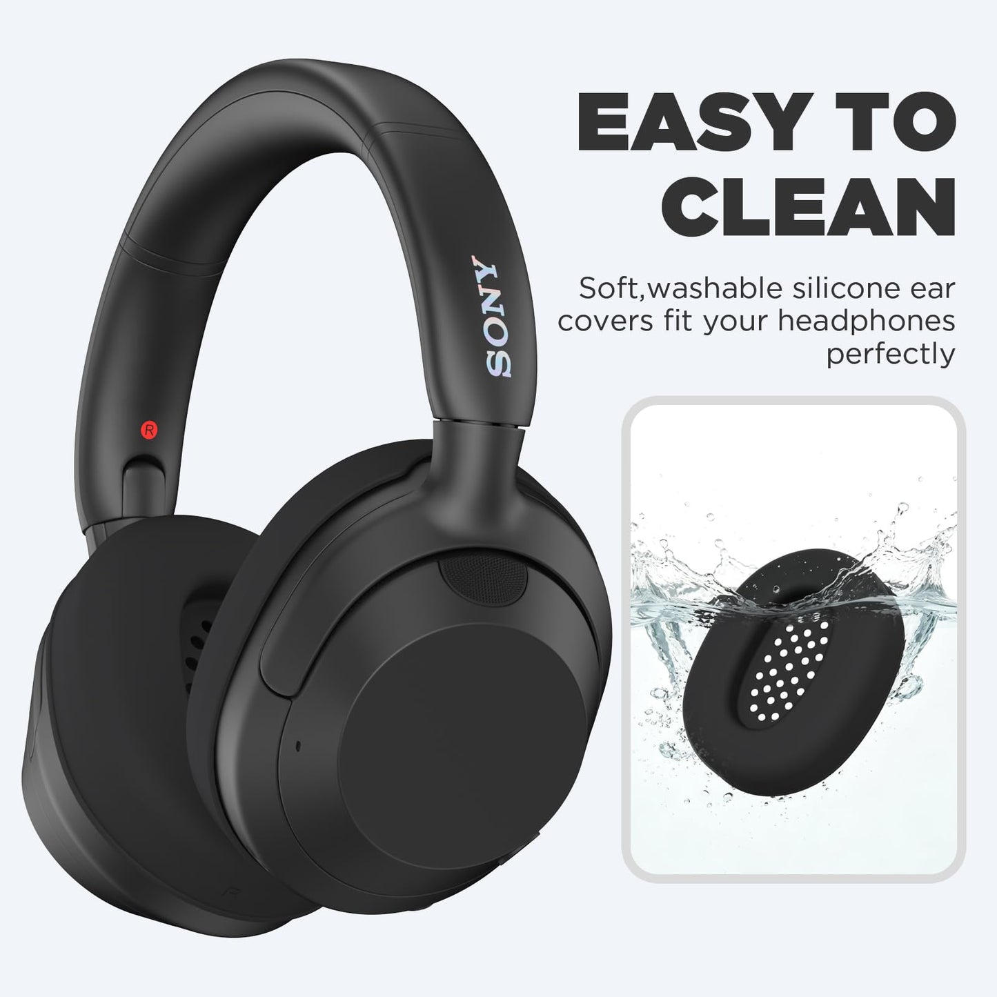 Silicone Earpads Case Cover for Sony ULT WEAR,Anti-Scratch Washable Earpads Case for Sony ULT WEAR Bluetooth Headphones Accessories Soft Silicone