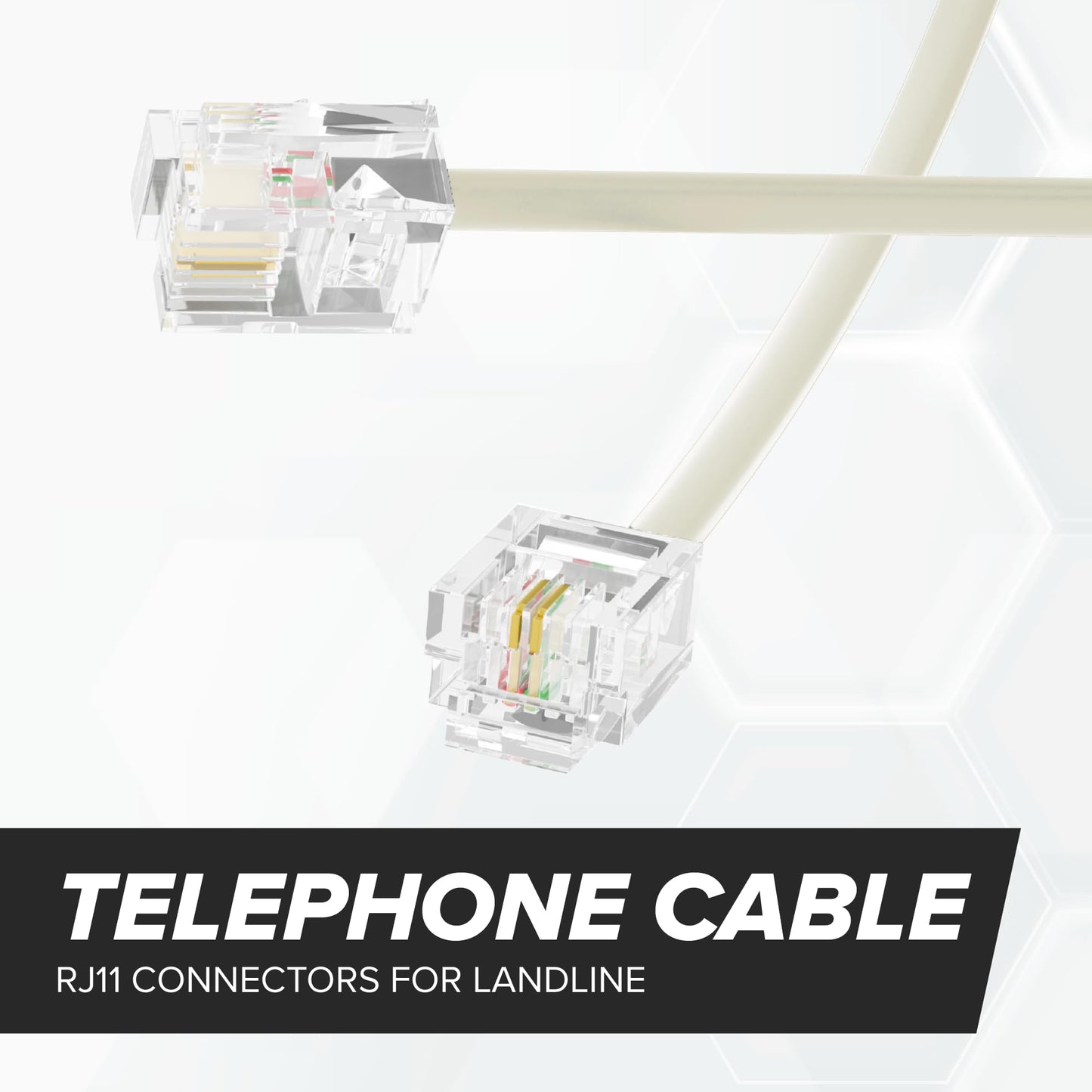 THE CIMPLE CO 50 FT Phone Cord for Landline - Modular Phone Line Cord for Fax, Printer, AIO, and Office Machines - 2 Conductor (2 Pin, 1 Line)