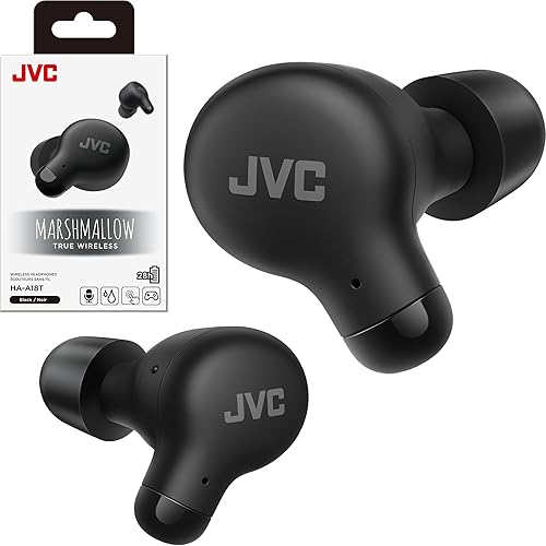 JVC Marshmallow True Wireless Bluetooth 5.3 Earbuds - 28H Battery, Memory Foam Earpieces for All-Day Comfort, IPX4 Water Resistant, Mic, Compact…